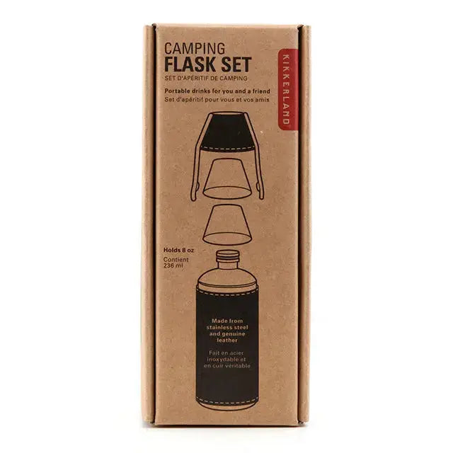 Flachmann Set mit Shotgläsern – perfekt für Lagerfeuer & Outdoor-Abende KIKKERLAND
