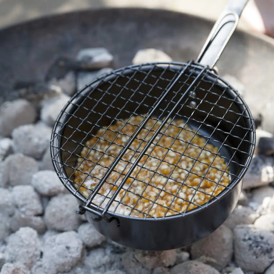 Große Popcorn-Pfanne für Lagerfeuer – XXL Outdoor Popcorn-Maker