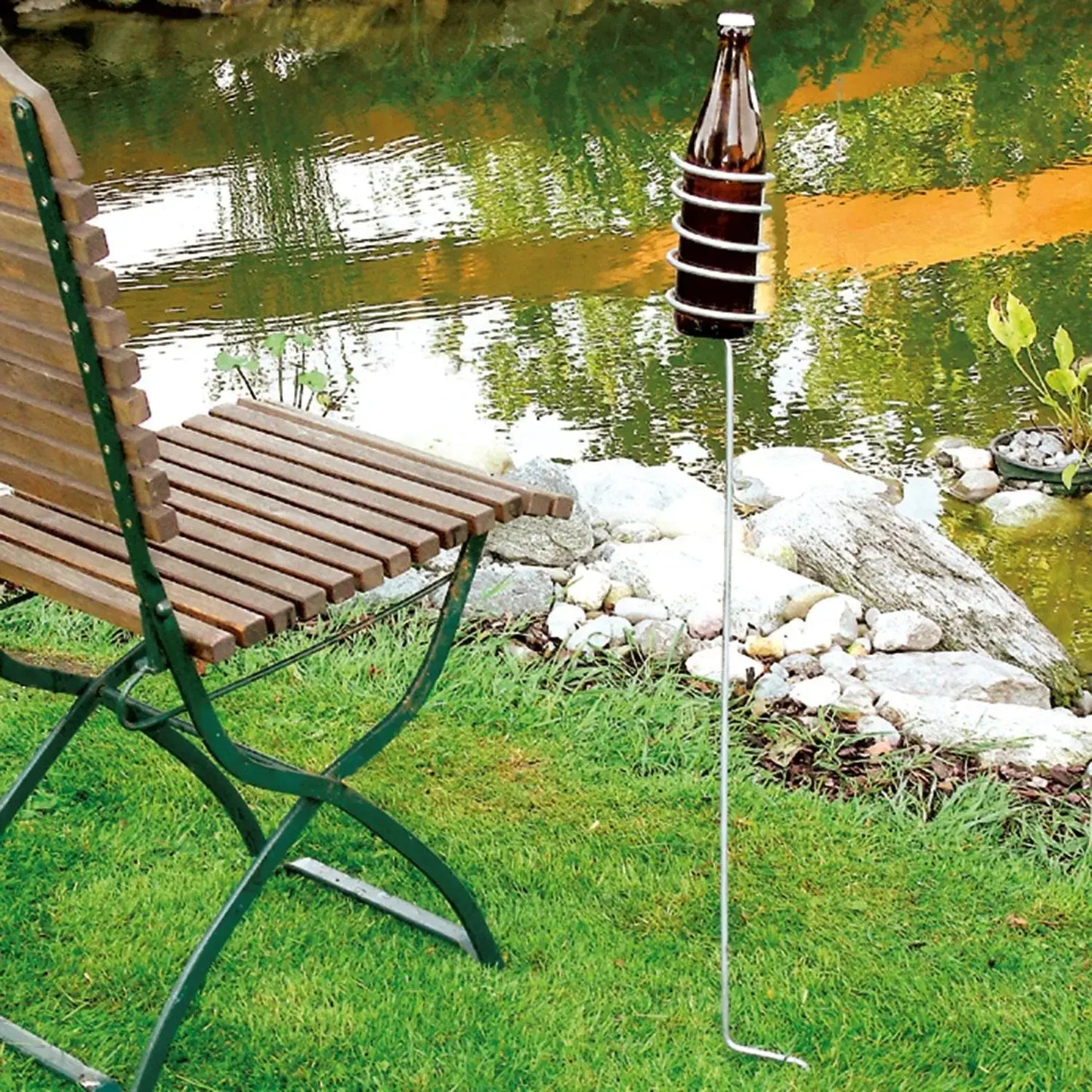Flaschenhalter für Garten & Lagerfeuer bellissa