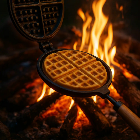 Waffeleisen aus Gusseisen – Waffeln am offenen Feuer