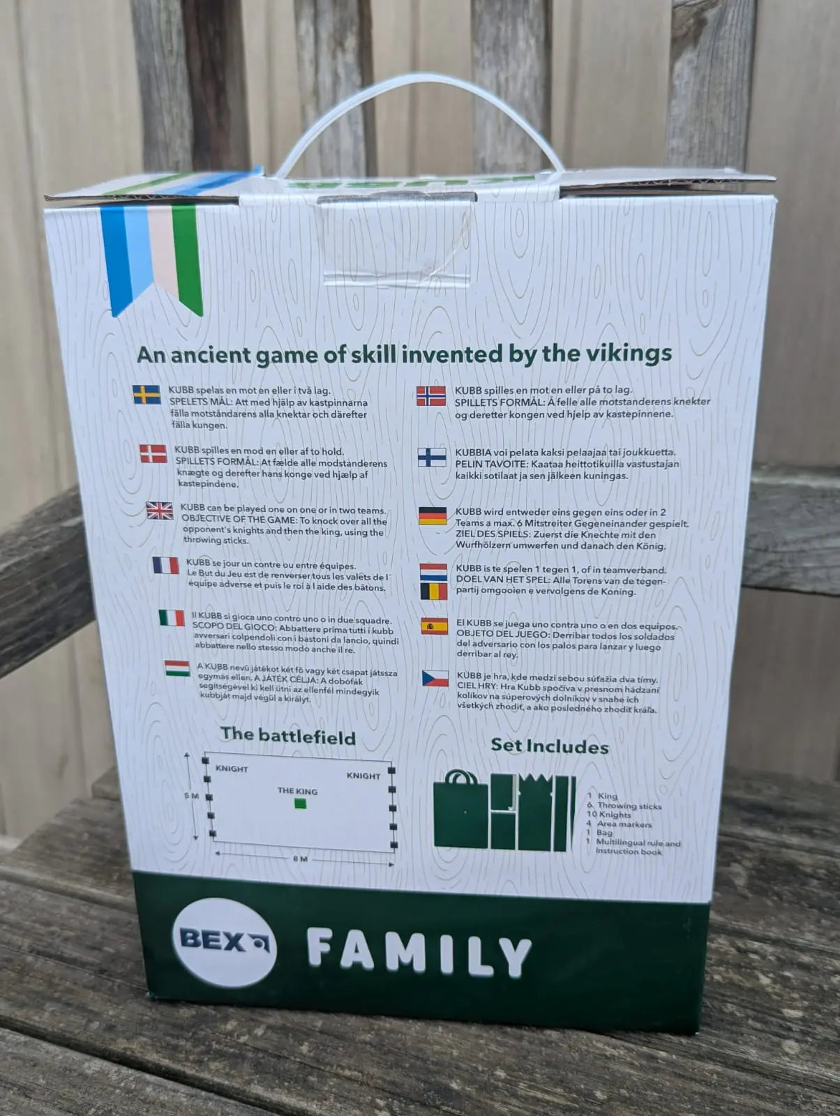 Kubb Spiel (Wikingerschach) – Outdoor Spiel für Garten & Lagerfeuer