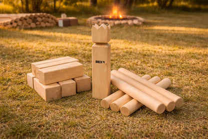 Kubb Spiel (Wikingerschach) – Outdoor Spiel für Garten & Lagerfeuer